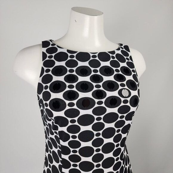 Joseph Ribkoff Black Retro Print Sheath Dress Size 4 - Picture 3 of 11